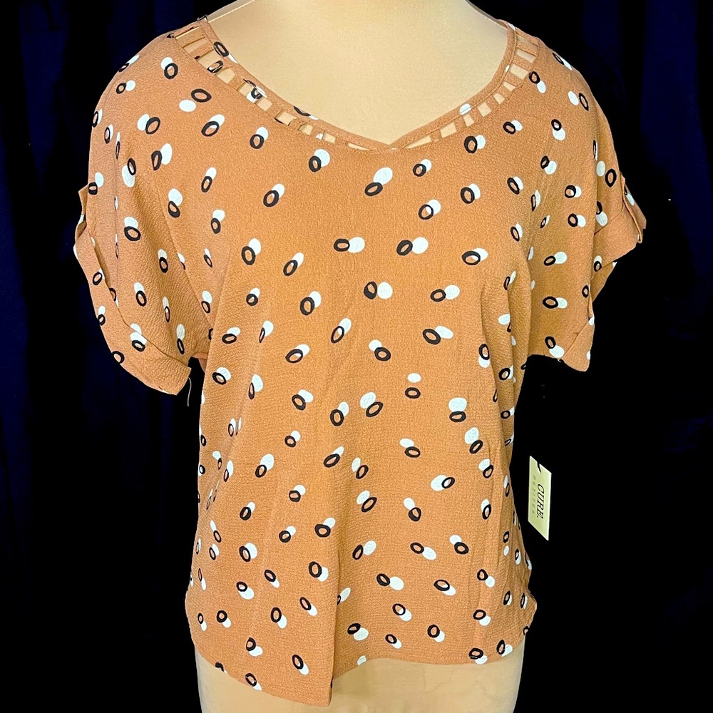 17- Cure Light Brown Blouse NWT